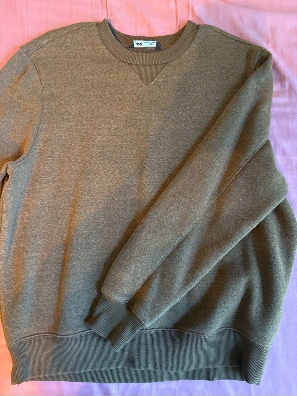 LCKR Men’s Medium Brown Crewneck Sweatshirt Cotton Blend Pullover
